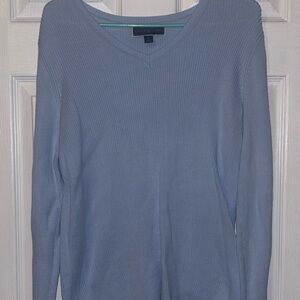 Karen Scott Soft Blue V-Neck Sweater